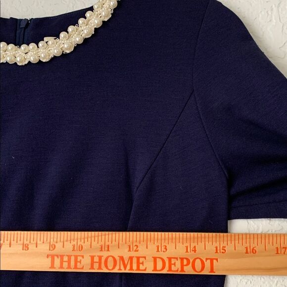 Loren KLaisrie Long Sleeve Pearl Embellished Neckline Dress Size EU 36/US 6 - Picture 3 of 13